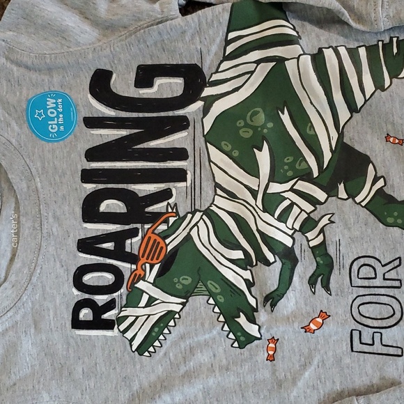 Boys CARTER'S Halloween ROARING FOR CANDY T-Shirt Size 12 18 24 mo 2T 3T 4T NWT - Picture 3 of 3